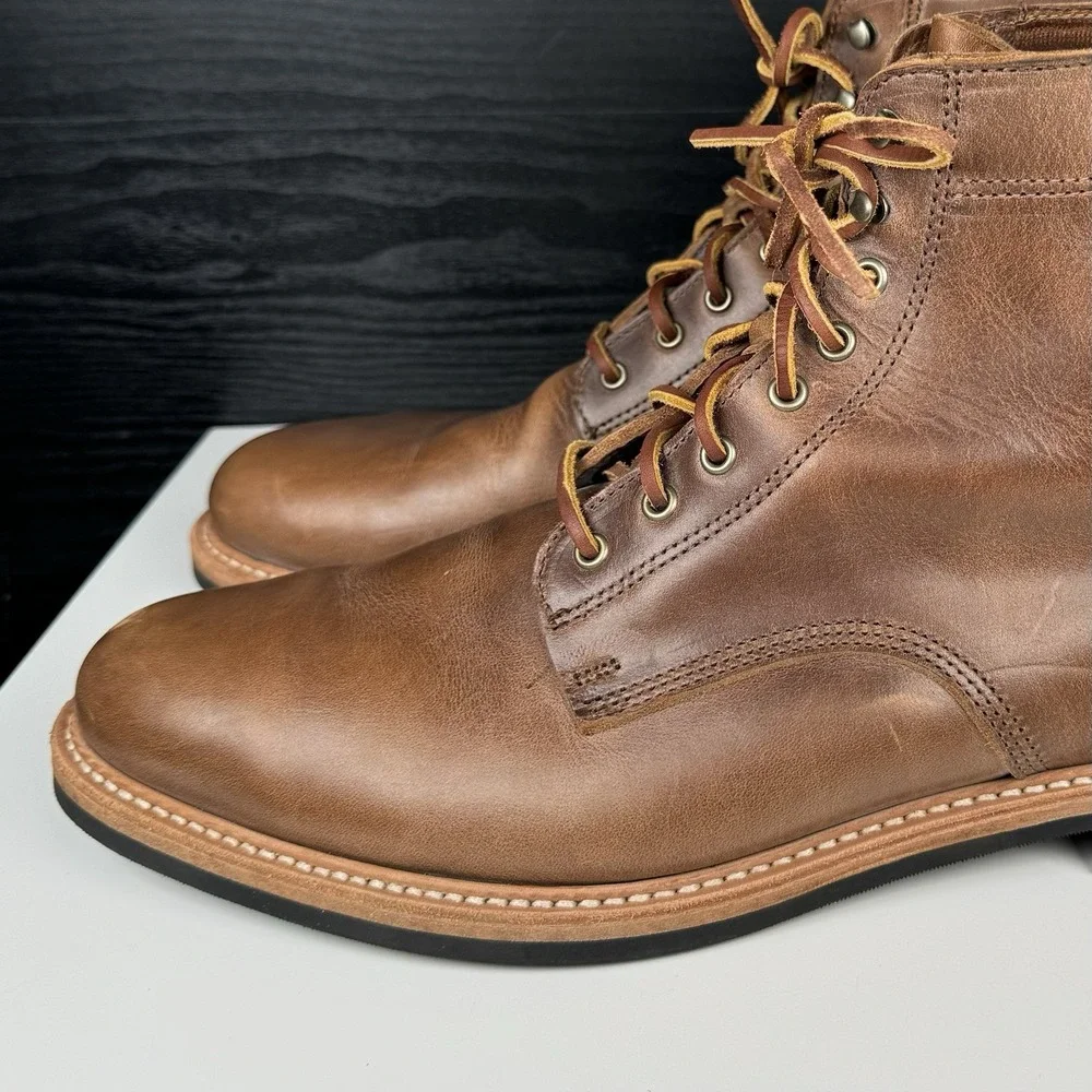 Rancourt & Co. x Taylor Stitch Moto Boot Leather Brown - Men's 14 D